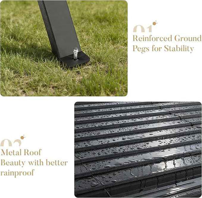 20x20 FT Heavy Duty Metal Carport Kit, Waterproof Windproof Aluminum Car Ports with Steel Shelter Frame Cover for 2 Car or Boats, Easy Assembly Tractor/Car Storage