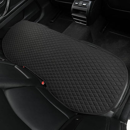 West Llama Linen Car Seat Covers,Bottom Seat Covers for Cars Include 1 Pair Front Driver Seat Pad Mat and 1 Rear Bench Cover Universal Fits 90% Vehicles,SUVs,Cars,Sedans(3Piece-Black)