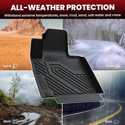 LASFIT Floor Mats & Cargo Mats Fits for Hyundai Santa Fe 2020 2019 (Not fit 2019 Santa Fe XL) All Weather TPE Custom Fit Floor Liners Car Mats & Trunk Mats Accessoires, Black