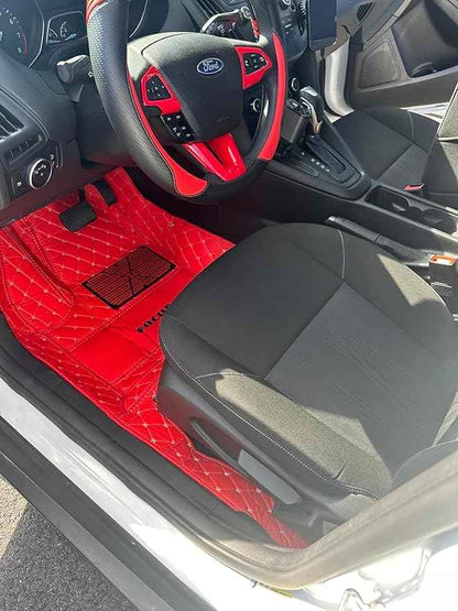 Yaruicar Custom Car Floor Mats for 2002-2026 Cadillac ATS CTS CT6 DTS Escalade Lyriq GT4 Optiq SRX SLS XT4 XT5 XT6 XTS Car Full Coverage Non-Slip Floor Liners (Light Blue Black Beige)