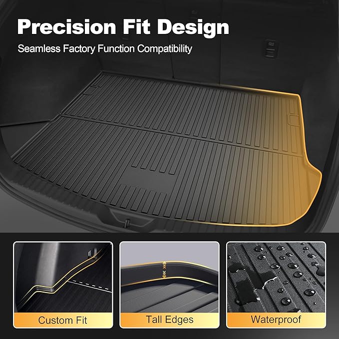 Trunk Cargo Liner Mat Tray fit for Mazda CX-5 2017-2025 2026 All Weather Rear Trunk Carpet Interior CX5 Accessories Waterproof Custom Fit Odorless TPE (Black)