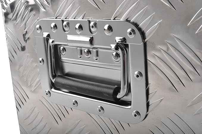 39 Inch Aluminum Tool Box 5 Bar Tread ToolBox for Truck Bed Car Outdoor Trailer Pickup Underbody RV ATV Storage Underbed Tools Organizer with Lock and Keys,Silver (39"X13"X10")