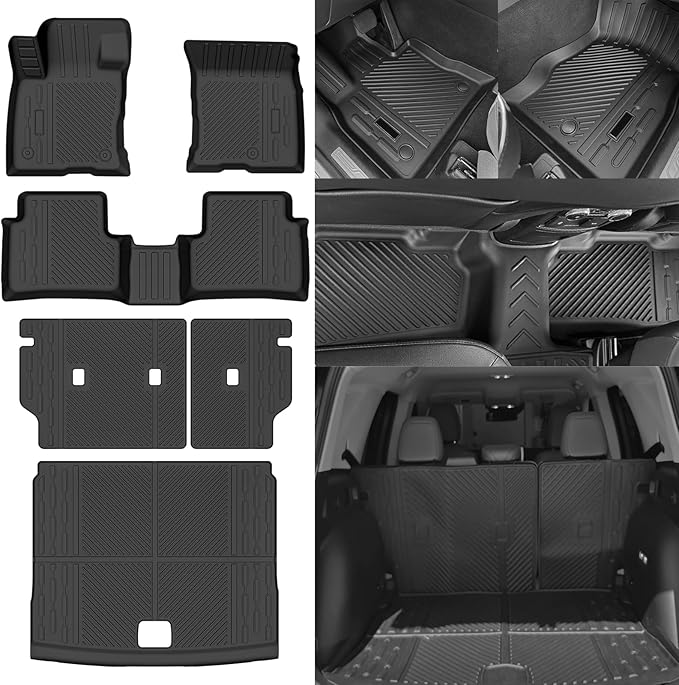 Custom Fit Floor Mats for Ford Bronco Sport 2021-2025 2026 (Not for Bronco or 4 Door), All Weather TPE Floor Liners with Trunk Mat & Backrest Protectors, Odorless Full Set Interior Accessories