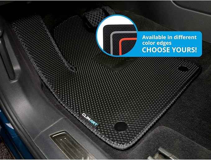 CLIM ART All-Weather Car Floor Mats Compatible with Volkswagen (VW) Atlas 2018-2026, Custom-Fit Heavy-Duty Floor Liners for Cars & SUVs, Car Accessories for Men & Women, Black - FL011718232