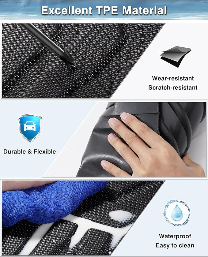 Mixsuper Liner Floor Mats for BMW X5 2019-2025, All Weather Floor Liners for X5 Accessories Durable 1st and 2nd Row Set Black