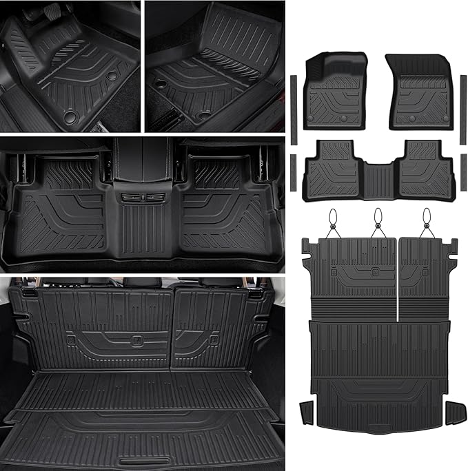 Floor Mats Set for Nissan Rogue 2021-2025 2026 (Not fit Sport), All Weather TPE Backrest Mat Trunk Mat Cargo Liner Door Sill Guards Accessories (2021-2026 | Floor Mats Set)