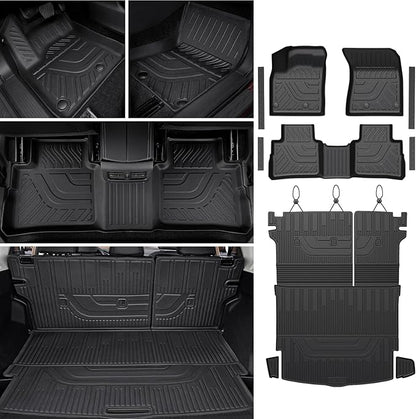 Floor Mats Set for Nissan Rogue 2021-2025 2026 (Not fit Sport), All Weather TPE Backrest Mat Trunk Mat Cargo Liner Door Sill Guards Accessories (2021-2026 | Floor Mats Set)