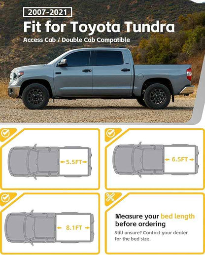 Front Bed MOLLE Panel Fit for 2007–2021 Toyota Tundra, Heavy-Duty Aluminum Truck Storage Organizer System for Camping, No-Drill Installation
