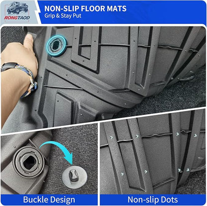 Rongtaod Floor Mats Compatible with 2013-2024 Toyota 4Runner 5 Seats Trunk Mat Cargo Mat Cargo Liner Back Seat Cover Protector 2023 4 Runner Accessories (Set of 8 Mats,Fit Without Sliding Tray)