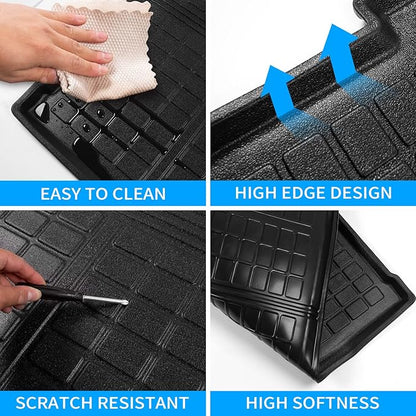 Bomely Floor Mats Compatible with 2021-2025 2026 Nissan Rogue Trunk Mat Cargo Liner TPE All Weather Back Seat Cover Protector 2024 Rogue Accessories (Rear Trunk Mat+Backrest Mats+Floor Mats)