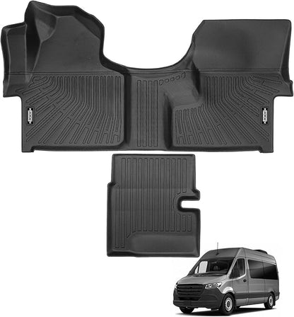 Custom Fit Floor Mats for 2008-2018 Mercedes-Benz Sprinter, All Weather TPE Floor Liners, Odorless Full Set Interior Accessories
