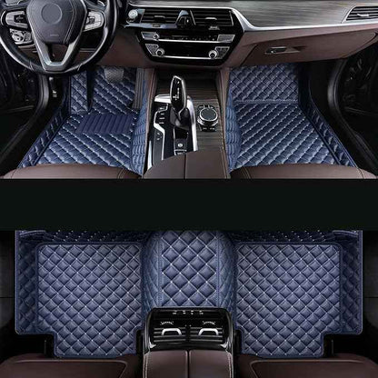 Car Floor Mat Fit 99% Sedans Sports Cars Luxury Custom Car Mats for SUV Women Leather Automotive Floor Mats All Weather Car Mats Diamond Floor Mats for Trucks (3D Luxury Blue)
