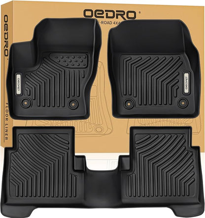 OEDRO Floor Mats Fit for 2013-2019 Ford Escape, 2013-2018 Ford C-Max, TPE All-Weather Floor Mats Includes 1st and 2nd Row Full Set Liners