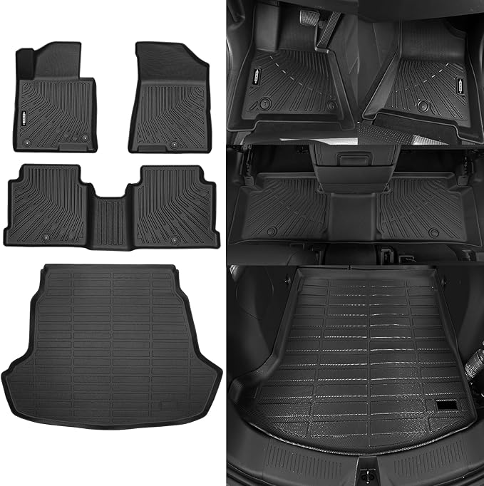 Custom Fit Floor Mats for 2015-2019 Hyundai Sonata, All Weather TPE Floor Liners with Trunk Mat, Odorless Full Set Interior Accessories