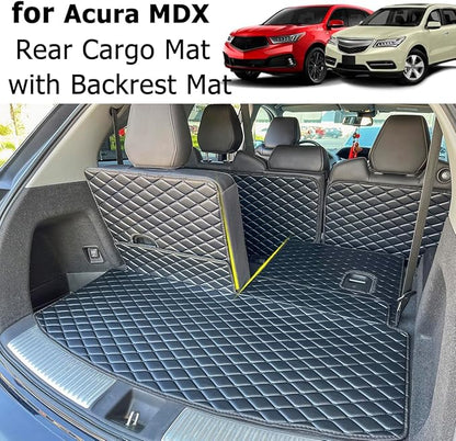 Cargo Mat for 2014-2020 Acura MDX Trunk Mat & 2ND+3RD Row Rear Backrest Mat Cargo Liners (5pcs)