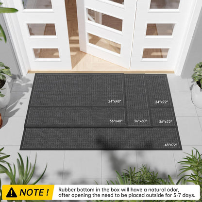 Durable Front Door Mat, 48" x 24" Heavy Duty Indoor Outdoor Doormat for Entryway, Non-Slip Rubber Backing, Stain and Fade Resistant Commercial Floor Mat for Home Office Entry