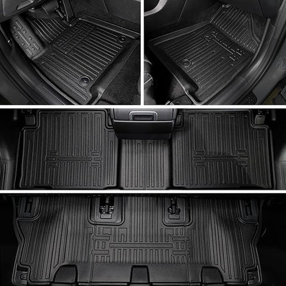 Floor Mats for 2024 2025 2026 Hyundai Santa Fe Car Mat Accessories(Fit Hybrid and Gas), All Weather TPE Cargo Mat Trunk Mat with Backrest Mats(Floor Mats+2-in-1 Cargo Mat)