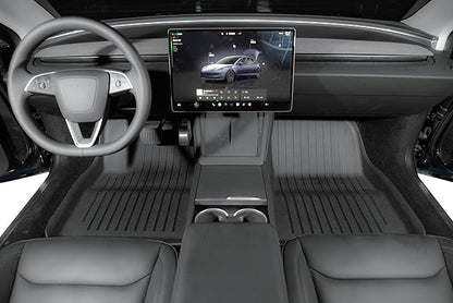 SUPER LINER Tesla Model 3 Floor Mats 2025 2026 2024 | Custom Fit All-Weather 8-Piece Set TPE Material | Tesla Model 3 Highland Floor Mats&Seatback Mats&Cargo Liner, Trunk&Interior Accessories