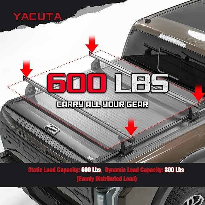 Adjustable Truck Bed Rack Cross Bars,Compatible with Full-Size Trucks with Tonneau Covers|Length 71"|2Pcs|Made of high-Strength Aluminum Alloy