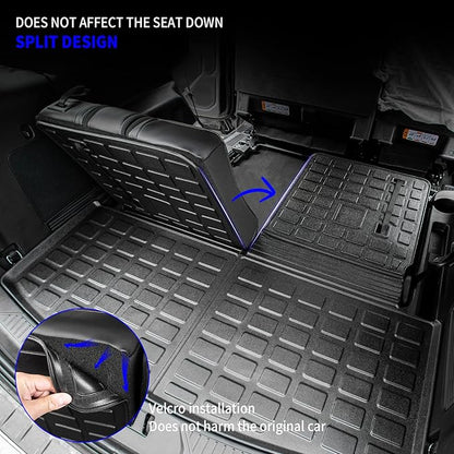 Rongtaod Cargo Mat Compatible with 2020-2025 2026 Ford Explorer 6&7 Passenger Cargo Liner Trunk Mat Back Seat Cover Protector Upgrade 2024 Explorer Accessories (Trunk Mat with Backrest Mat)