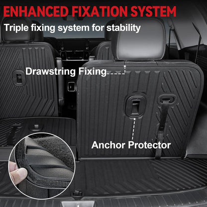 GALVAGNIATE Floor Mats for 2021-2024 2025 Kia Sorento 6-Seat/7-Seat (Not for Hybrid), All Weather TPE Floor Mat and 2-in-1 Cargo Liner with Backrest Mat for Sorento Accessories