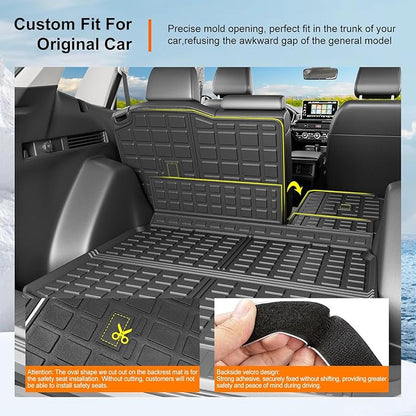 powoq Hybrid Cargo Liner Compatible with 2023-2026 Honda CRV Upper Deck Cargo Mat TPE Trunk Mat Replacement for 2023-2026 Honda CRV Accessories (Fit 23-26 Hybrid Upper Deck, Backrest Mat+Trunk Mat)