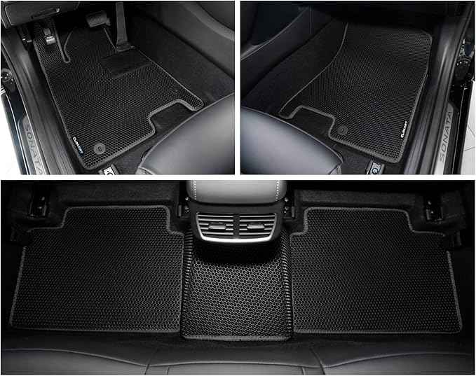 CLIM ART All-Weather Car Floor Mats Compatible with Hyundai Sonata 2020-2026/Kia K5 2021-2026, Custom-Fit Heavy-Duty Floor Liners for Cars & SUVs, Car Accessories for Men & Women, Black - FL011520234
