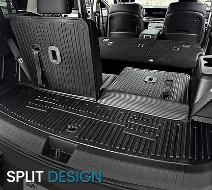 Cargo Mat with Backrest Mats for 2024 2025 2026 Hyundai Santa Fe Car Mat Accessories, All Weather TPE Protector Cargo Liner Trunk Mat(Cargo Mat with Backrest Mats)