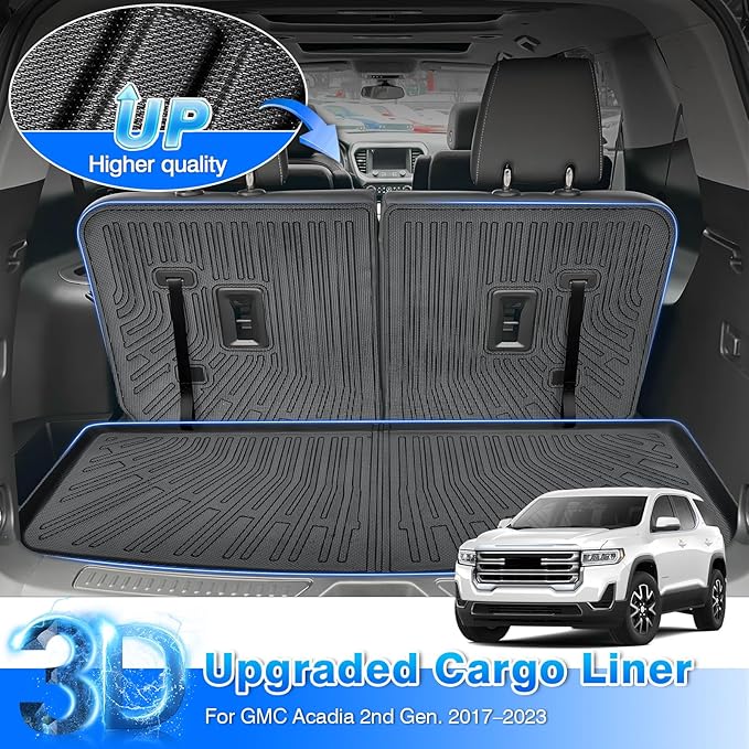 Cartist Floor Mats Fit for GMC Acadia 2017-2023 6-Passenger, All Weather Floor Mat & and Cargo Liner for Acadia Accessories, Heavy Duty Carpet Protection