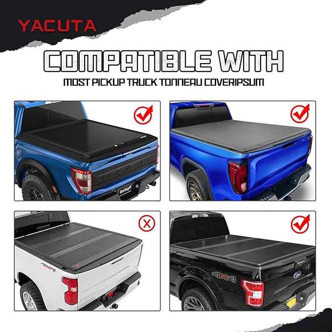 Adjustable Truck Bed Rack Cross Bars,Compatible with Mid-Size Trucks with Tonneau Covers Or Without Tonneau Covers|Length 65"|2PCs|Made of high-Strength Aluminum Alloy