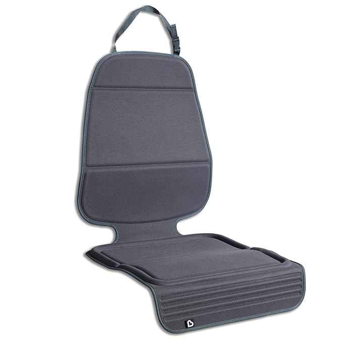 Munchkin Child Car Seat Protector, Elite Seat Guardian with Grime Guard Fabric, Dark Grey