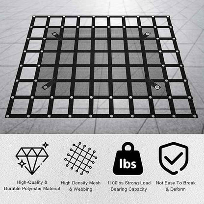 57” x 72“ Heavy Duty Cargo Net with Mesh, Truck Bed Net with J Hooks Accessories, 1500lbs Load Bearing Capacity, Truck Bed Cargo Net Organizer for Pickup Trucks (4.75' x 6')