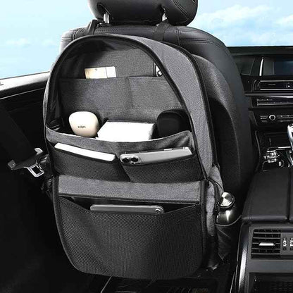 Coverado Backseat Car Organizer, Heavy-Duty Durable Dual-Way Use Car Back Seat Organizer Waterproof with Reinforced Pockets, Zipper Closure Design, Protect Valuables from Spills, Keeps Car Tidy