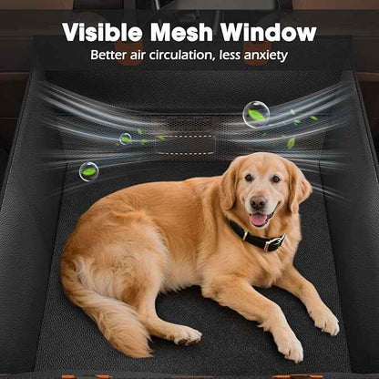 FURTIME Large Dog Car Seat, Upgraded PU Leather Back Seat Extender with Hard Bottom, Waterproof Pet Car Seat Cover for Medium Sized Dog, Pet Hammock for Cars, SUVs, Trucks