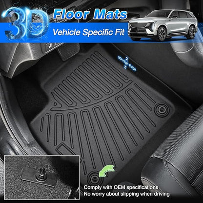 Escalade IQ Floor Mats - Car Mats for Cadillac Escalade IQ 2025, All Weather Floor Mat for Escalade IQ Accessories, Heavy Duty Rubber Mats, Car Accessories
