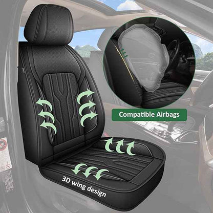 YORKNEIC Fit for Dodge Dart Seat Covers Full Set 2013-2016: 5 Seats Waterproof Leather Car Seat Covers Protector (2 Row 5 Seat, Black)