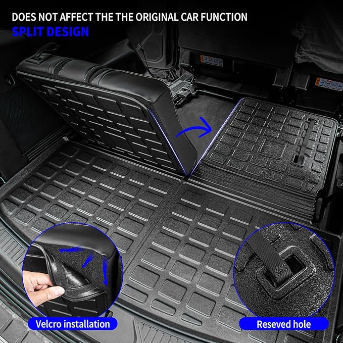 Rongtaod Floor Mats Compatible with 2020-2025 2026 Ford Explorer 7 Seats Cargo Mat Cargo Liner Trunk Liner Back Seat Cover Protector 2024 Explorer Accessories (Trunk Mat with Backrest Mat+Floor Mats)