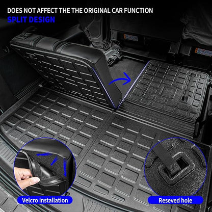 Rongtaod Floor Mats Compatible with 2020-2025 2026 Ford Explorer 7 Seats Cargo Mat Cargo Liner Trunk Liner Back Seat Cover Protector 2024 Explorer Accessories (Trunk Mat with Backrest Mat+Floor Mats)