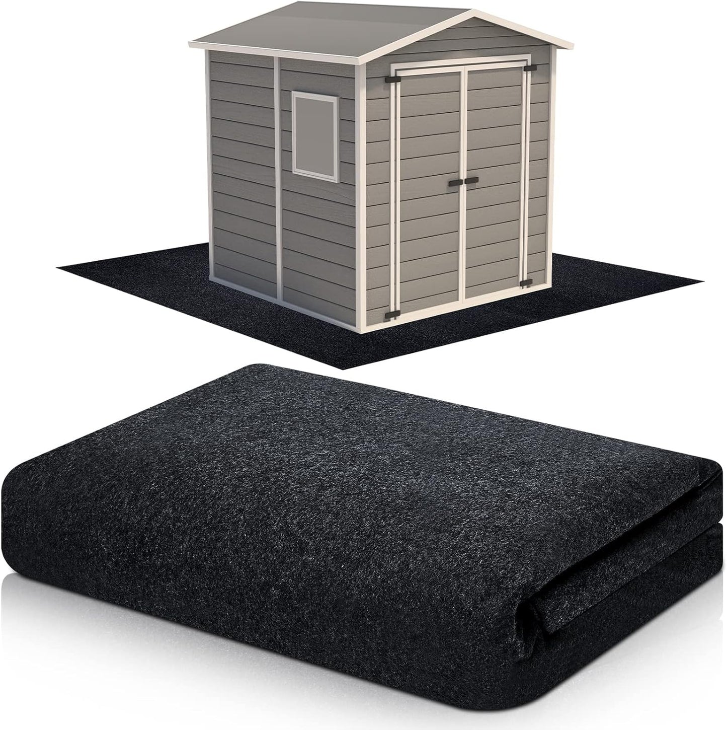 Haull Outdoor Storage Shed Floor Moat Waterproof Outdoor Carport Mat Thickened Soft Patio Furniture Pad Washable with Non Slip Backing, Storage Shed Not Included(4 x 5 ft)