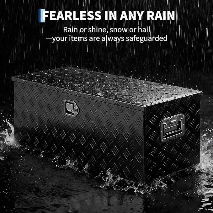 Aluminum Truck Bed Tool Box 30'', Lockable Pickup Toolbox with Gas Lift Lid, Large Storage Chest with Organizer for Small Parts, Weatherproof Heavy Duty Steel Aluminum Tool Box for Work Truck, RV