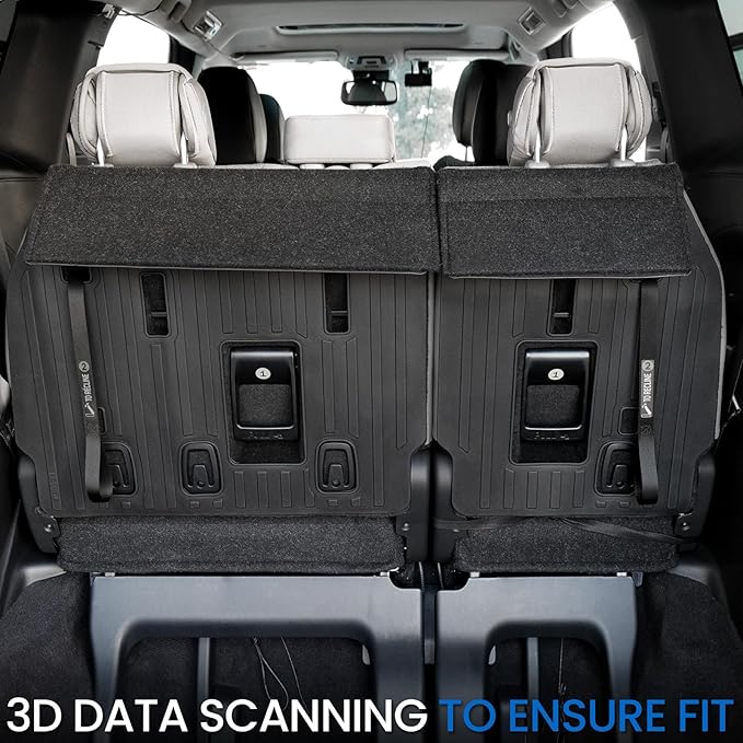 Backrest Mats for 2021-2025 2026 Toyota Sienna Fold Down 3rd Row Seat into the Well, All Weather TPE 3rd Row Seat Back Covers Trunk Area Accessories (Backrest Mat for 3rd-Row)