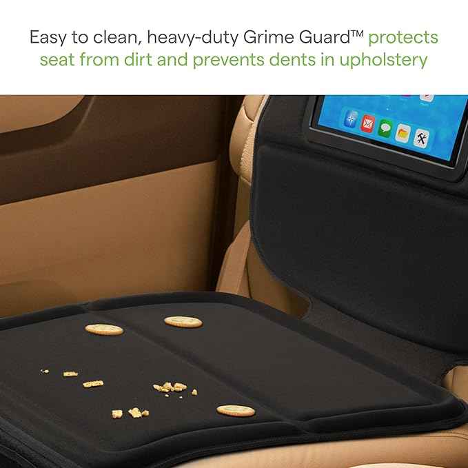 Munchkin Car Seat Cover with Tablet Holder for Under Baby Car Seats and Toddler Booster Seats, Elite Seat Guardian Protector, Rear and Forward Facing, Dark Grey