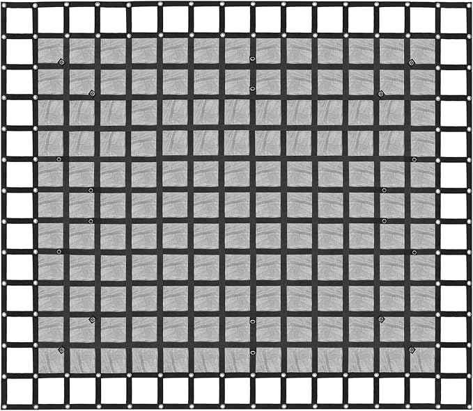 Heavy Duty 105" x 120" Truck Bed Cargo Net with Adjustable Cam Buckles & S-Hooks & Cross Strap,8.75' x 10' Cargo Net with 1500LBS Capacity for Pickup Truck Bed Trailer SUV Jeeps