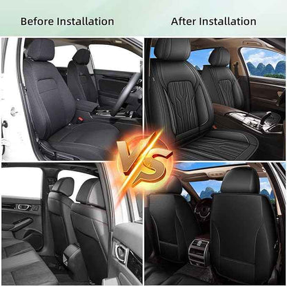 YORKENIC Fit for Lincoln Nautilus Seat Covers Front Set 2014-2025 2026: Breathable Leather Car Seat Covers Compatible Airbag (2 Front Set, Black)