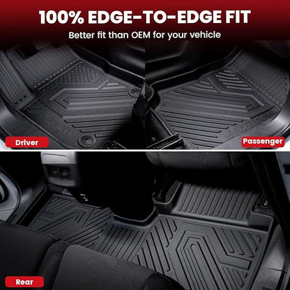 LASFIT Floor Mats & Backrest Mats & Cargo Mats for Hyundai Palisade 7/8 Seats 2025 2024 2023 2022 2021 2020, All Weather TPE Custom Fit Floor Liners for Palisade Full Set Car Mats Accessoires, Black
