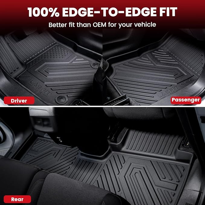 LASFIT Floor Mats for Toyota Land Cruiser 2026 2025 2024, All Weather TPE Custom Fit Rear Trunk Mat for Land Cruiser Accessories, Land Cruiser Cargo&Backrest&Floor Mats