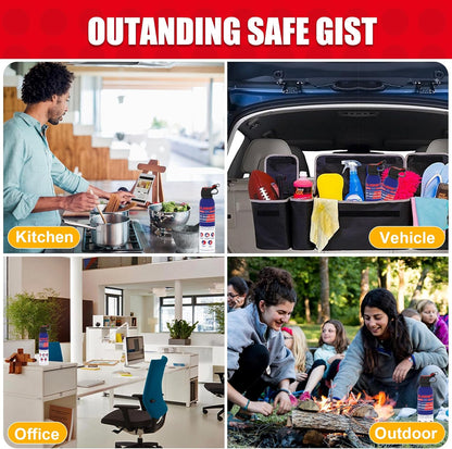 Fire Extinguisher for Home & Vehicle - 600g Fire Extinguisher | Grease & Electrical Fire Extinguisher for Kitchen, Car, Portable (4-Pack)