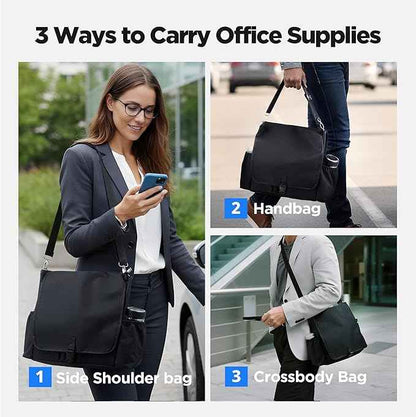 LUCMO Car Seat Organizer with Tablet and Laptop Compartment, Multiple Pockets Truck Front Seat and Backseat Organizer, Portable Large Capacity Office Bag with Adjustable Strap and Hardened Buckles