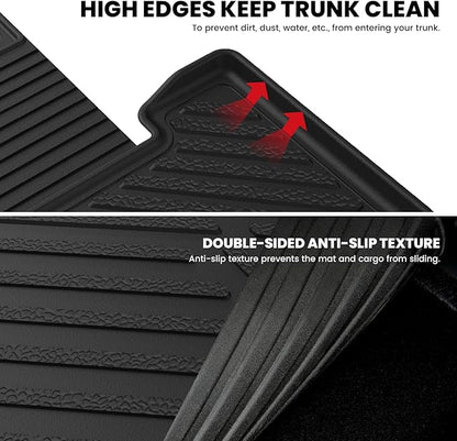 Lasfit Cargo Mat & Backrest Mats for Hyundai Santa Fe 2026 2025 2024 (Fit Gas & Hybrid), All Weather TPE Custom Fit Car Mats Trunk Mats Cargo Liners Accessoires, Black