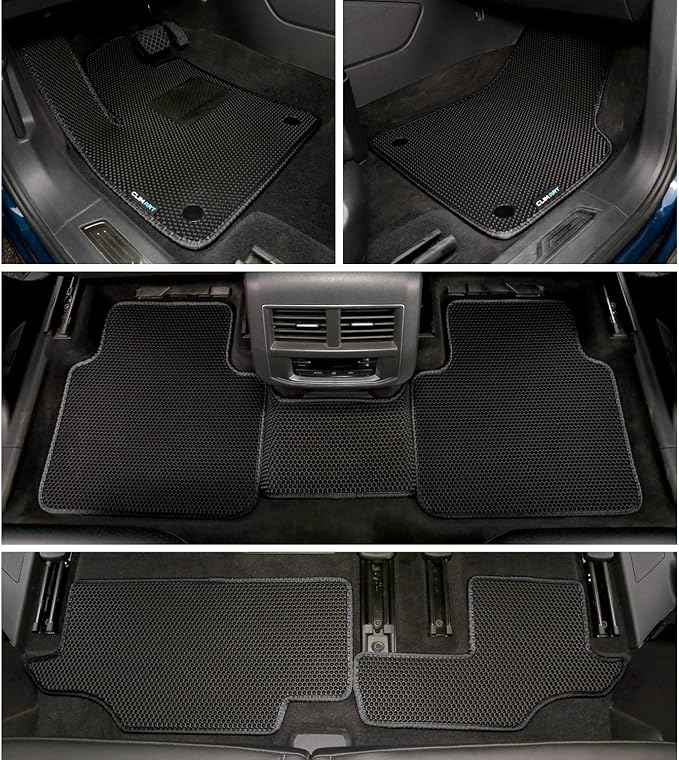 CLIM ART All-Weather Car Floor Mats Compatible with Volkswagen (VW) Atlas 2018-2026, Custom-Fit Heavy-Duty Floor Liners for Cars & SUVs, Car Accessories for Men & Women, Black - FL011718232